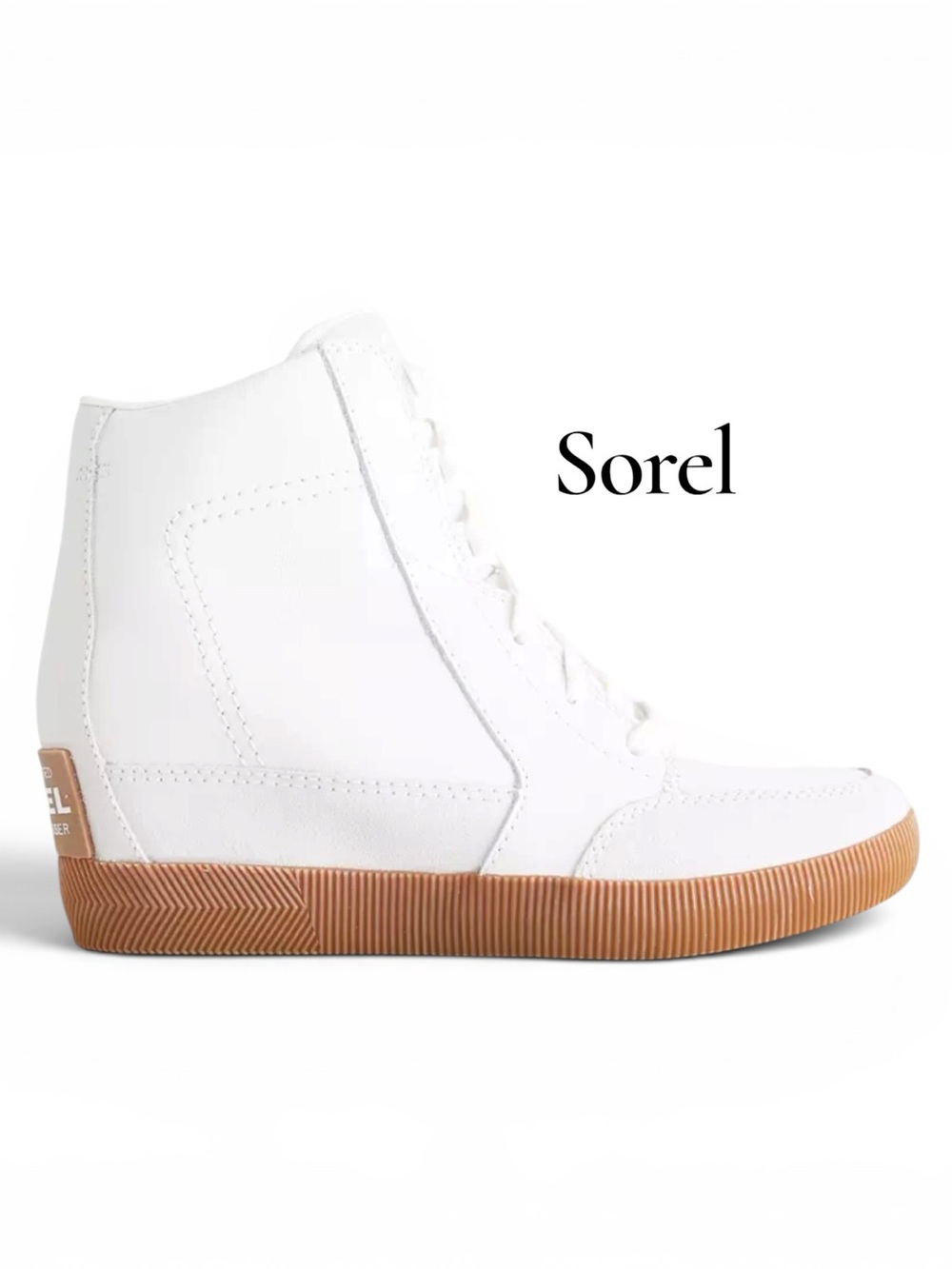 NWT SOREL Out N About Wedge Sneakers (White/Sea Salt), Size 8.5